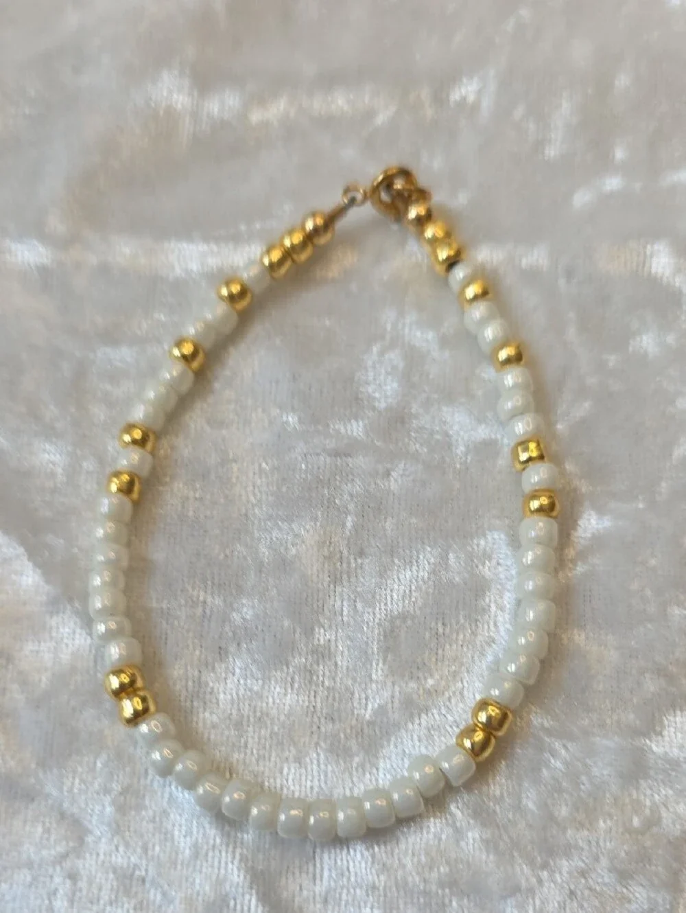 Black & White Bead Bracelet Set with Gold Accents Bohemian, Beachy